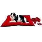 Kit Colchonete Pet Médio com Comedouro Coleira Bolinha Fofos