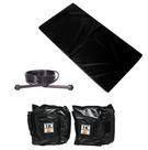 Kit Colchonete Preto + Corda de Pular + Par Caneleira 1kgs