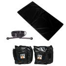 Kit Colchonete Preto + Corda de Pular + Par Caneleira 8kgs
