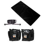 Kit Colchonete Preto + Corda de Pular + Par Caneleira 9kgs