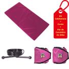Kit Colchonete Rosa+Par de Caneleira De Peso 2kgs Rosa+Corda