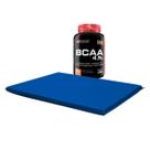 KIT Colchonete Yoga 95x50x3 Aglomerado Azul + BCAA 100g Tangerina - Bodybuilders