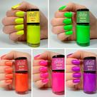 Kit Coleção Completa 5 Esmaltes Neon FREE Bella Brazil - Brilha na Luz Negra UV 630 631 632 633 634