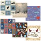 Kit Coleção Papel Cardstock Scrapbook Artesanato Inverno