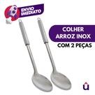 Kit Colher Arroz Grande Inox Premium 32cm Preparar Servir Cozinhar Dia a Dia Buffet Restaurante