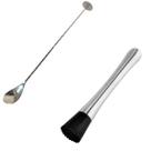 Kit Colher Bailarina+Macerador Inox Drinks Coquetel Barman