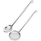 Kit Colher de Arroz Espumadeira Profissional inox 50cm Weck