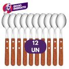 Kit Colher De Mesa Cabo Madeira Refeição Sopa 20cm Talher Utensílio Cozinha