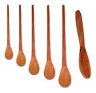 Kit Colher De Pau Madeira Modelos Diversos 6 Peças
