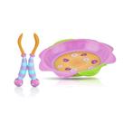 Kit Colher e Garfo Divertidos e Pratinho Flor