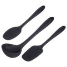 Kit Colher Espatula e Concha de Silicone Preto Weck
