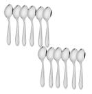 Kit Colheres De Sobremesa Laguna 12 Peças Inox Tramontina Cabo Prateado 12X34160