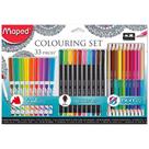 Kit Coloração 10 Brush + 10 Fine Point + 12 Cor Duo + Apontador MAPED Kit Coloração 10 Brush + 10 Fine Point + 12 Cor Duo + Apontador MAPED