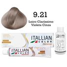 Kit Coloração Itallian Color 9.21 Louro Claríssimo Violeta Cinza + Oxi 30