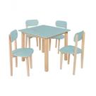 Kit Colore Mesa Com 4 Cadeiras Infantil Menta