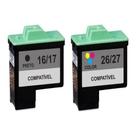 Kit Colorido de Cartucho de Tinta Compatível com Lexmark N16 N17 N26 N27 para Z645 Z647 X1270 X1185 Z513 X1195