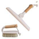 Kit com 01 Rodo e 01 Escova em Bambu Off White