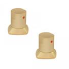 Kit com 02 Acabamentos para Registro C-44 Ouro Fosco Ducon Metais