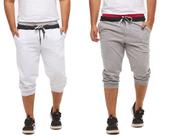 Kit com 02 bermudas de moletom saruel skinny masculino