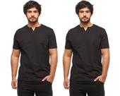 Kit com 02 camisetas basica gola portuguesa - c3 Kit com 02 camisetas basica gola portuguesa - c3