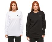 Kit com 02 camisetas longline feminina wooks oversized manga comprida wc2 Kit com 02 camisetas longline feminina wooks oversized manga comprida wc2