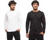 Kit com 02 camisetas longline manga comprida oversized masculina Kit com 02 camisetas longline manga comprida oversized masculina
