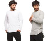Kit com 02 camisetas longline manga comprida oversized masculina Kit com 02 camisetas longline manga comprida oversized masculina