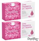 Kit Com 02 Ceras Quente Depilatórias Depilflax Rosa 1kg