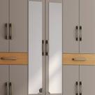 Kit com 02 Espelhos Happy 120cm x 20cm (Axl) com Parafuso e Bucha de Silicone para Guarda-Roupas Branco
