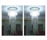 Kit com 02 Lustres Cristais Acríl Espiral p/ 1lamp.224.014