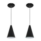 Kit com 02 Lustres Pendente de alumínio - Modelo cone - Ideal para Balcão Bancada Cabeceira de Cama