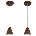 Kit Com 02 Lustres Pendentes De Aluminio - 17cm x 13cm - Marrom