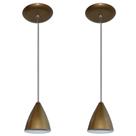 Kit Com 02 Lustres Pendentes De Aluminio - 17cm x 13cm - Ouro Velho
