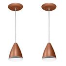 Kit Com 02 Lustres Pendentes De Aluminio - 17cm x 13cm - Rose Gold / Cobre
