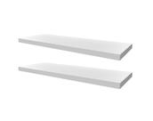 Kit com 02 Prateleiras e suporte de fixação em Mdf dimensão 10x40 espessura de 15mm cor Branco 40x10