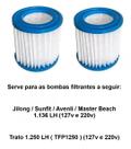 Kit com 02 unidades do cartucho refil filtro para bomba filtrante Jilong Modelo 1 para bomba 1136 LH cod 290587