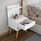 Kit com 02 unidades Mesa de Cabeceira KOSOVO BRANCO Kit com 02 unidades Mesa de Cabeceira KOSOVO BRANCO