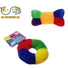 Kit com 02un Pelúcia Plush Rosquinha e Ossinho Para Cães