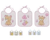 Kit com 03 babadores estampados algodão - INCOMFRAL Kit com 03 babadores estampados algodão - INCOMFRAL