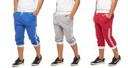 Kit com 03 bermudas de moletom masculina jogging treino hip hop dance
