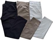 Kit com 03 calças masculina em sarja otimo acabamento todas modelo slim com elastano envio rapido
