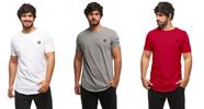 Kit com 03 camisetas longline wooks manga curta masculina Kit com 03 camisetas longline wooks manga curta masculina