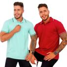 Kit com 03 Camisetas Polo Masculina Básica com Bolso 100% Algodão