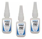 Kit Com 03 Cola Instantânea Tek Bond Super Bonder 793