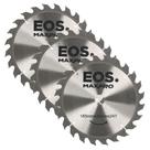 Kit com 03 Disco de Serra Circular de Madeira TCT 185mm EOS 185mmx20mmx24T