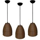 Kit Com 03 Luminaria Pendente Modelo Junco Sino Ideal para balcão cozinha americana, bacncada Bivolt 110220v