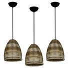 Kit Com 03 Luminaria Pendente Modelo Junco Sino Ideal para balcão cozinha americana, bacncada Bivolt 110220v Kit Com 03 Luminaria Pendente Modelo Junco Sino Ideal para balcão cozinha americana, bacncada Bivolt 110220v