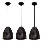 Kit Com 03 Luminaria Pendente Modelo Junco Sino Ideal para balcão cozinha americana, bacncada Bivolt 110220v Kit Com 03 Luminaria Pendente Modelo Junco Sino Ideal para balcão cozinha americana, bacncada Bivolt 110220v