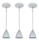 Kit Com 03 Luminárias Pendentes de Alumínio Ideal para balcão cozinha americana, bancada Bivolt 110v 220v