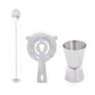 Kit com 03 peças para drink em aco inox prata Kit com 03 peças para drink em aco inox prata